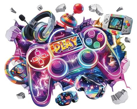 milaosk Wandtattoo 3D Gamer Junge Aufkleber Gaming Wandaufkleber Gaming Zimmer Controller Videospiel Wandsticker Gamer Zone Teenager Kinderzimmer Jugendzimmer Wanddeko