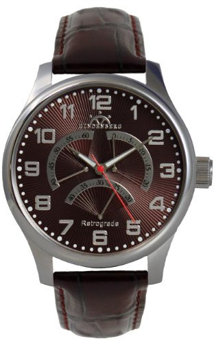 Hindenberg Herren Automatikuhr Retrograde Stahl/braun