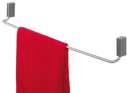 Tiger Cliqit Handtuchreck 60 cm, Edelstahl gebürstet, Wandbefestigung ABS Kunststoff, grau