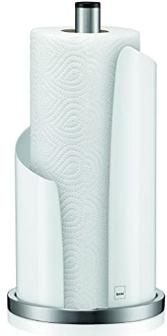 kela 11201 Küchenrollenhalter, 15 cm Durchmesser, Edelstahl/Metall, Stella, Weiß