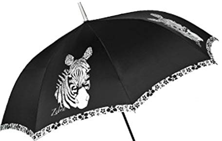 SfG-Shop Edler Schirm Automatik Regenschirm Motiv Stockschirm Golfschirm schwarz weiß (Zebra)