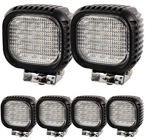 BRIGHTUM 48W CRE LED Offroad Arbeitsscheinwerfer weiß 12V 24V Reflektor worklight Scheinwerfer Arbeitslicht SUV UTV ATV Arbeitslampe Traktor Bagger LKW KFZ (6 Stück)