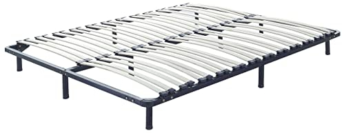 Beliani Freistehender Lattenrost schwarz und weiß für alle Betten 160x200 cm Combourg