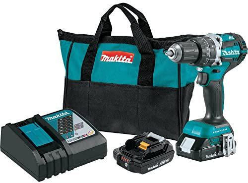 Makita XPH12R 18V LXT Lithium-Ion Compact Brushless Cordless 1/2 Hammer Driver-Drill Kit (2.0Ah),