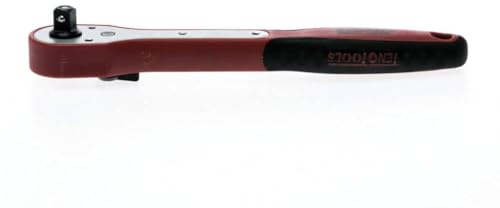 Teng Tools 1400FRP 1/4 FRP Quick‑Release Ratchet – Lightweight Steel‑Reinforced Fibre Handle, 45‑Tooth 8° Action, 62Nm Max Torque, Bi‑Metal Comfort Grip, DIN 3122D, 150mm Compact