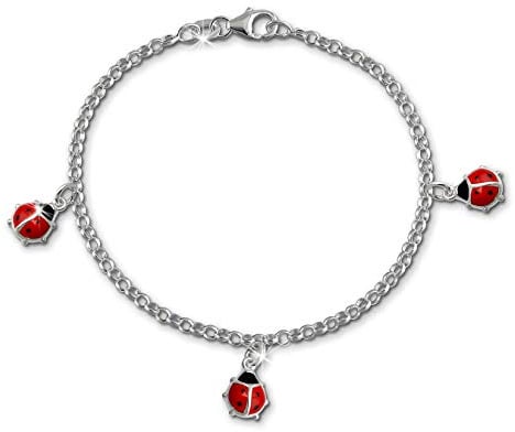 SilberDream Armband rot Marienkäfer Silber Schmuck für Kinder 16cm SDA012 Silber Armband