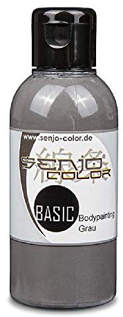 Pintura Corporal I 75 ml I para Aerógrafo y Pincel I Carnaval, Disfraces, Pintacaras I Senjo Color Basic I Gris