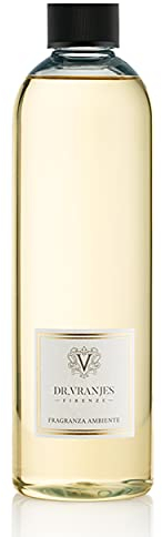 Dr. Vranjes – Ambra Nachfüllpack 500 ml mit weißen Stäbchen, luxuriöser Raumduft, hergestellt in Italien, Hauptduft: Orientalisch und umhüllend, Duftpyramide: Ambra, Patchouli, Sandelholz