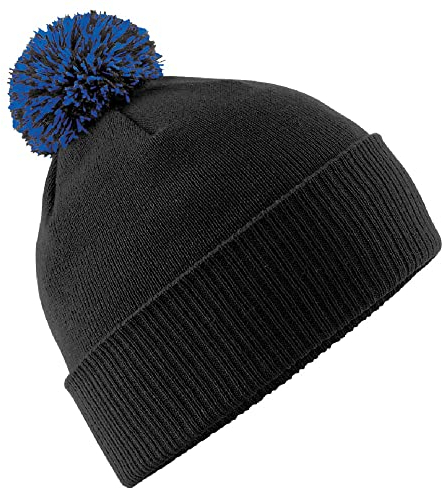 Beechfield B450.BOT-OWH Snowstar Strickmütze, Schwarz, Einheitsgröße