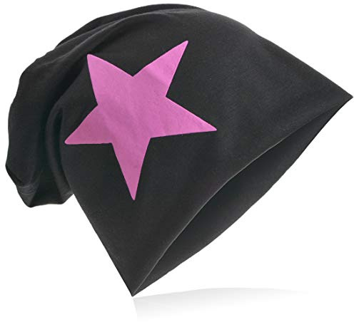 Miobo Jersey Slouch Beanie mit Stern Style, Herren Damen,Einheitsgröße,
