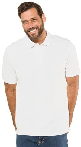 JP 1880 Herren große Größen Übergrößen Menswear L-8XL bis 8XL, Poloshirt, Oberteil, Knopfleiste, Hemdkragen, Pique, schneeweiß 6XL 702560200-6XL
