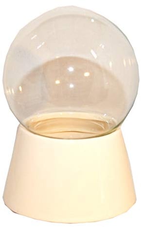 120mm-Do-it-Yourself Schneekugel Bastelset m. 1 x Schnee | Glaskugel und Porzellansockel weiß | erweiterbar für Spieluhr | B: 120mm H: 160mm | 40042