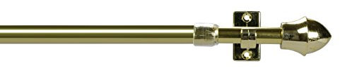 JalousieCrew Vitragestange Scheibengardinen Stange Farbe Messing - 55-225 cm ausziehbar - Scheibenstange (85-135 cm)
