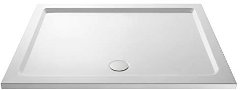 VeeBath Square Shower Tray 1400x900mm Stone Resin Tray for Shower Enclosure Bathroom- White