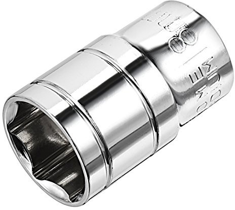 sourcing map 1/2-Inch Drive 18mm 6-Point Shallow Socket, Metric, Cr-V