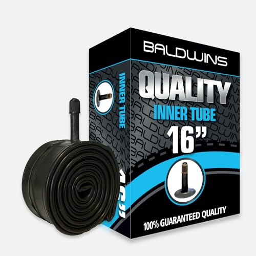 16 Baldwins Cycle/Bike Inner Tube 16 x 1-3/8 (Fits any 1-1/4, 1-3/8, 1.35, 1.40 tyre) Schrader/Car Type Valve & BALDY'S TYRE LEVER
