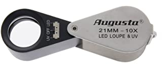 Augusta Uhrmacherlupe Taschenlupe Lupe Ø 18 mm 10-Fach Chrom/Gummi