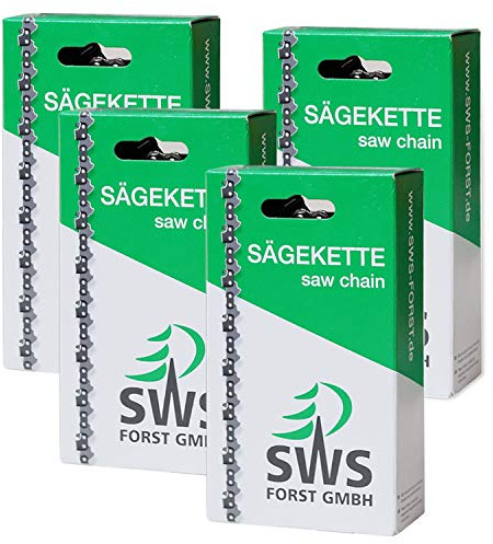 4 Stück SWS Forst GmbH Sägekette langer Schneidezahn 3/8 1,3 mm 57 TG kompatibel mit Dolmar,Echo,