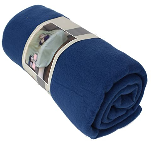 Fleecedecke Polarfleece versch. Unifarben 130x170cm Wohndecke Schlafdecke Decke, Farbe:blau