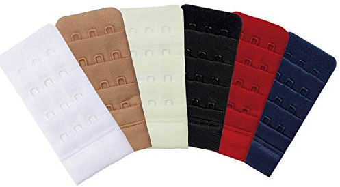 Miss Perfect Bra Back Extender - BH-Verlängerung für perfekte Passform, Farben:6er-Set 3 Haken (4.5 cm breit) versch. Farben