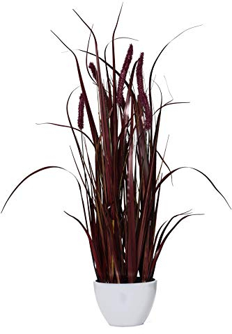VIVANNO Kunstgras Kunstpflanze Lampenputzergras im Topf ROLA 90 cm hoch rot