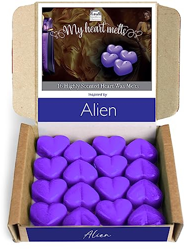 Alien-Wachsschmelzen – 16 x 5 g herzförmige Sojawachsschmelzen, vegan und haustierfreundlich, in einer Geschenkbox