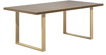 i-flair Esszimmertisch Macon 180x100 cm Kufentisch Holztisch Esstisch Kufengestell Tisch mit Tischplatte und Kufen - Nussbaum + Eiche