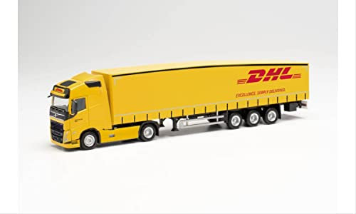 herpa 314626 Volvo FH Gl. 2020 Schmitz Ecoflex Sattelzug „DHL“ Model, Multicolor