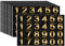 Prasacco 240 Pieces Gold on Black Waterproof Numbers Stickers - 10 Sheets Self-Adhesive Vinyl Decals for Mailbox, Car, Home - Pre-Spaced 1 Inch Number Signs