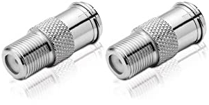 conecto Conector F, Acoplamiento F, Enchufe F rápido a Toma F, Adaptador para Extender Cable de Antena/Cable coaxial, Juego de 2