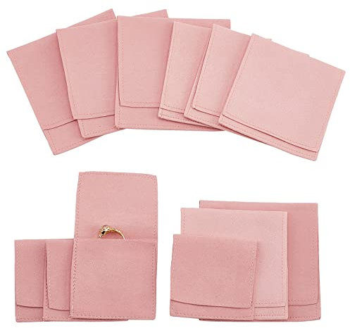 NBEADS 12pz Sacchetto per Gioielli in Microfibra Rosa, 3 Taglie in Pelle Rigenerata Sacchetto di Regalo Bracciali Collana Orecchini Anelli per La Cerimonia Nuziale Caramelle Regalo di Stoccaggio