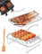 Air Fryer Rack 7Pcs Compatible with Ninja Food Dual Zone Air Fryer AF300UK AF400UK Layered Dehydrator Racks with 4 Skewers Air Fryer Accessories 304 Stainless Steel for 3.7Qt-4.2Qt Dual Air Fryers