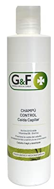 G&F TRANSPLANTES Y MEDICINA CAPILAR Shampoo gegen Haarausfall für Männer und Frauen in 300ml Flasche. Stoppt den Haarausfall und stimuliert sein Wachstum. Verhindert und stoppt Sturz. Haarpflege.