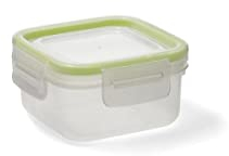 Quid Greenery Recipiente Cuadrado Hermético Plástic 10,8x10,8x5,6cm - 0,3l Pp – Polipropileno Apto Microondas Apto Congelador Transportable