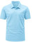 YSENTO Herren Poloshirts Kurzarm Polohemd T Shirts Golf Polo Slim Fit Tennis Polo T-Shirts mit Tasche(Himmelblau,3XL)