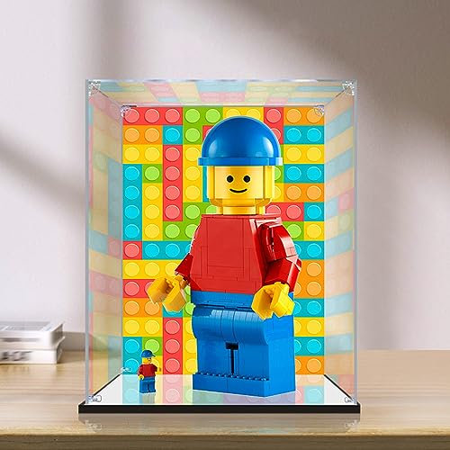 AZIZAT Acrylic Display Case Is Compatible with Lego 40649 Large Size Person Building Kit. Model Collectibles Dustproof Clear Display Box (only Storage Box) (mirror background 3mm)