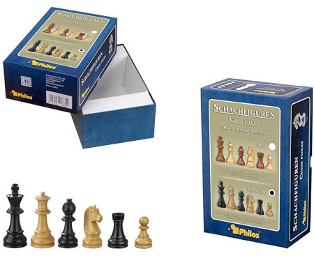 Philos 21251 - Schachfiguren Ludwig XIV, Königshöhe 95 mm, in Set-Upbox