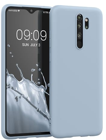 kwmobile Hülle kompatibel mit Xiaomi Redmi Note 8 Pro Hülle - weiches TPU Silikon Case - Cover geeignet für kabelloses Laden - Hellblau matt