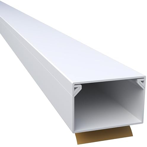 CILSON WDK3020SW 1700190 Kabelkanal Selbstklebend 30x20mm 2m, Weiß - 2 Stück 1 m / 1000 mm, Großvolumige Kabelorganisation, Langlebige Qualität