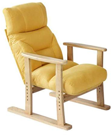 TEmkin Klappbarer Bodenstuhl, Lounge-Schlafsofa aus Holz, zusammenklappbar, 5-Fach verstellbar, Lazy-Sessel mit hoher Rückenlehne, bequemer Sitz aus Schaumstoff (E)