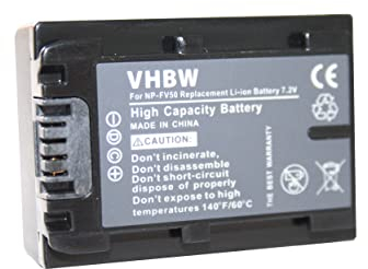 vhbw 1 x Battery Compatible with Sony HDR Series HDR-PJ260E, HDR-PJ260VE Video Camera Camcorder (600 mAh, 7.2 V, Li-Ion) + Info Chip