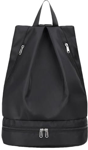 FAVORTALK Drawstring Bag Waterproof Drawstring Backpack Large Capacity Sports Gym Bag with Shoe Compartment Water Resistant String Sackpack for Gym Shopping Yoga School Swimming Beach - SKD10324