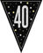40th Birthday Black Flag Bunting Age 40 Silver Black Party Banner Decoration Garland Pennant Decor UP