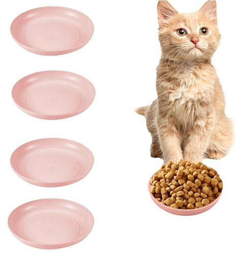 GZTFPQ Cat Food Dish, Cat Bowls Shallow Cat Food Dish Wet Flat Bowls Whisker Fatigue Free Bowls Dishes Plastic & Cute Pet Bowl for Pet Dog Small Animal