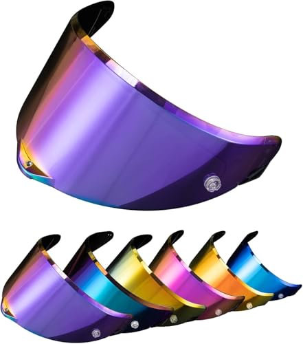 PSLER Helm Visier Verspiegelt für AGV Pista GP RR Pista GPR CORSA-R RACE 3 RACE 2,Helmvisier Getöntes Visier Motorradhelm Zubehör Ersatz(Tiefes Violett)