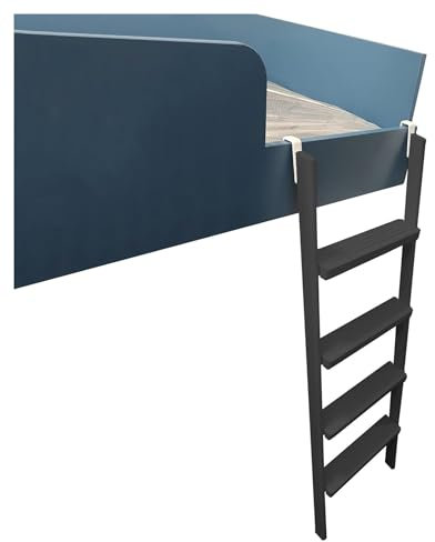 IQQOPVHG Bunk Bed Ladder, Bunk Ladder, Bunk Ladder School Dorm Room Campervan Motorhome Trailer Bed Ladder Step Climbing Ladder With Wood Pedal(Black,1.75m)