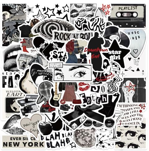 100 Stück Rock Band Punk Aufkleber, Classic Rock Sticker Pack für Erwachsene Cool Metal Punk Musik Aufkleber für Gitarre Laptop Skateboard (ROCK5)