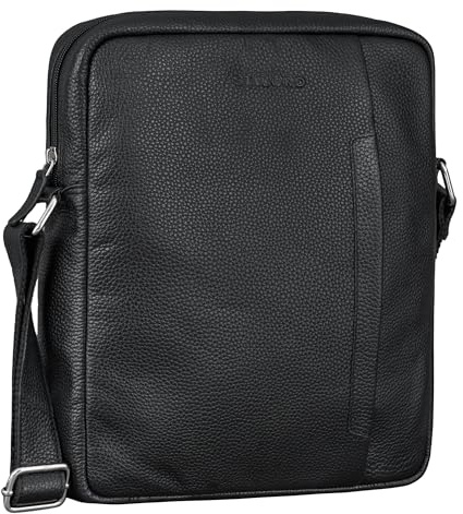 STILORD Sergio Ledertasche Herren Umhängetasche Mittel-Groß Tasche Tablet 11 Zoll Männer Schultertasche für DIN A4 Dokumente Crossbody Bag Messenger Bag Herren Echtleder Farbe:schwarz