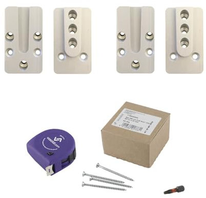 vasalat HVP Connecteur pour charges lourdes 40 x 70 x 12 mm – 2 connecteurs à bois invisibles – Idéal comme connecteur de poutres avec 50 vis Spax T-Star plus et 1 embout TX20