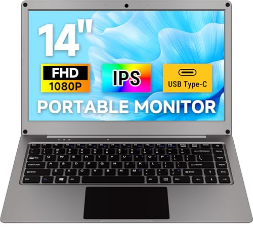 ELECROW Monitor Portatile 14 Pollici con Tastiera, Lapdock 1080P FHD IPS Display con Batteria 5000mAh, Schermo Esterno USB-C per Raspberry Pi, Cellulare, Mini PC, Mac, Switch
